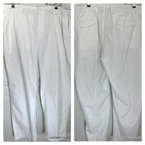 Weatherproof Utility Pants Men's XL White UPF 50+ Elastic Stretch Waist 42 x 30